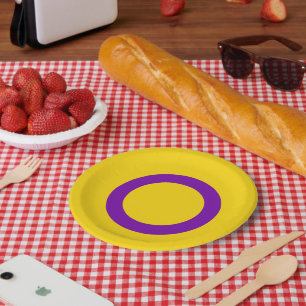 Plato De Papel Bandera del orgullo intersexual de SlipperyJoe's f