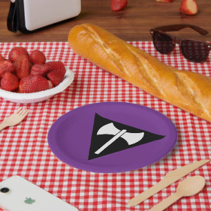 Plato De Papel bandera del orgullo lésbico SlipperyJoe feminista 