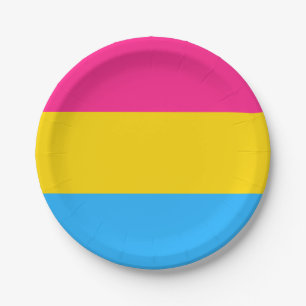 Plato De Papel Bandera del orgullo pansexual LGBTQ