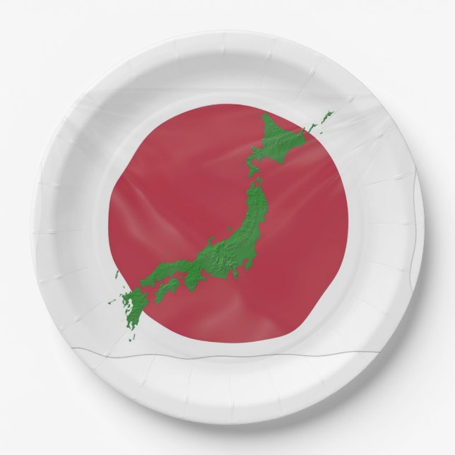 Plato De Papel Bandera del país japonés (Anverso)