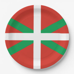 Plato De Papel Bandera del País Vasco