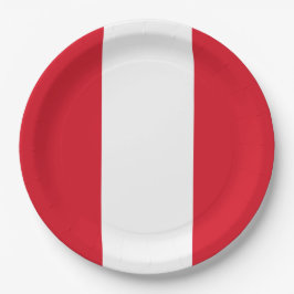 Plato De Papel Bandera del Perú (Bandera peruana)