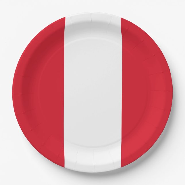 Plato De Papel Bandera del Perú (Bandera peruana) (Anverso)