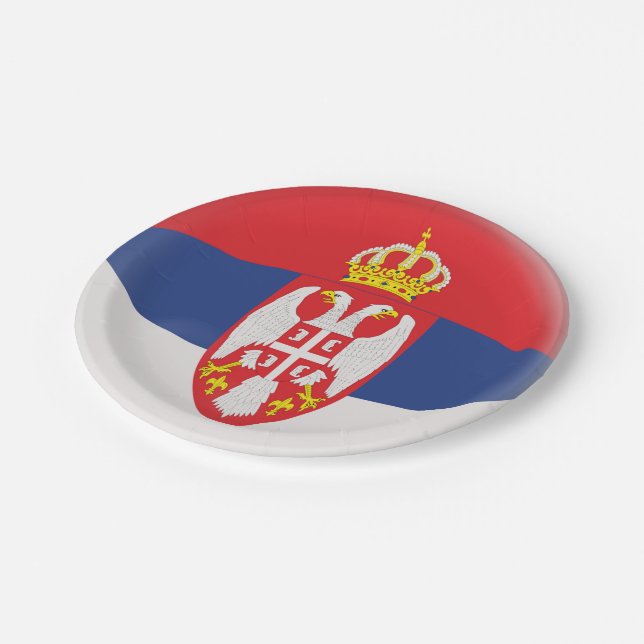 Plato De Papel Bandera del servio de Serbia (Angular)