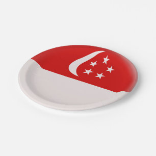 Plato De Papel Bandera del singapurense de Singapur Singapura
