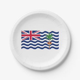 Plato De Papel Bandera del Territorio Británico del Océano Índico