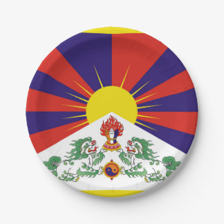 Plato De Papel Bandera del Tíbet Libre