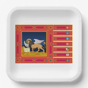 Plato De Papel Bandera del Véneto (Italia)