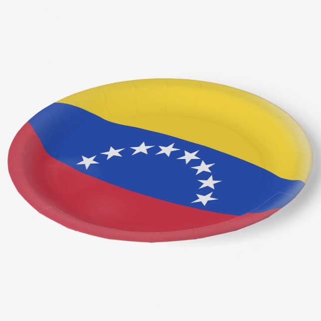 Plato De Papel Bandera del venezolano de Venezuela (Angular)