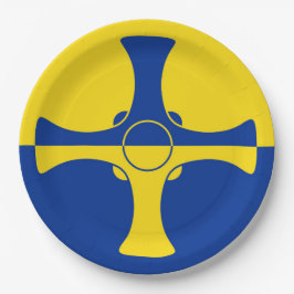 Plato De Papel Bandera Durham (condado de Inglaterra, Reino Unido