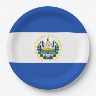Plato De Papel Bandera: El Salvador