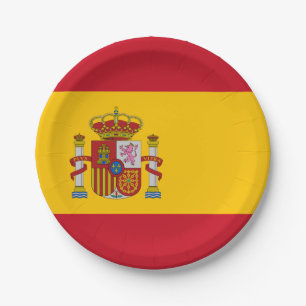 Plato De Papel Bandera española