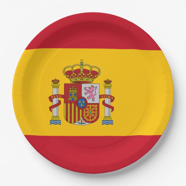 Plato De Papel Bandera española (España) (Anverso)