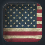 Plato De Papel Bandera estadounidense<br><div class="desc">Tamaño y estilo: 9" Placa cuadrada de papel Lanza un espectacular fiesta con placas de papel de personalizable completo para que se adapte a su tema! Cada pack de 8 platos de papel se imprime en cartón resistente decorado con los diseños y fotos que más te gusten. Son perfectos para...</div>