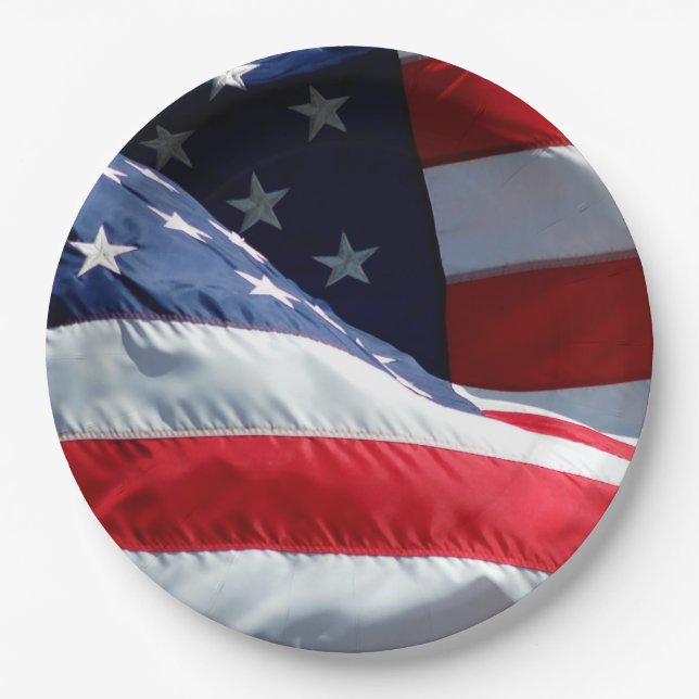 Plato De Papel Bandera estadounidense (Anverso)