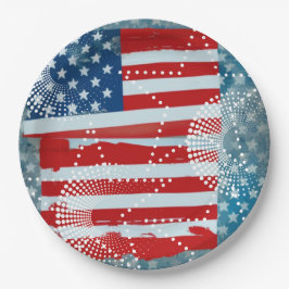Plato De Papel Bandera estadounidense