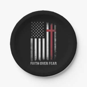 Plato De Papel Bandera estadounidense cristiana en Estados Unidos