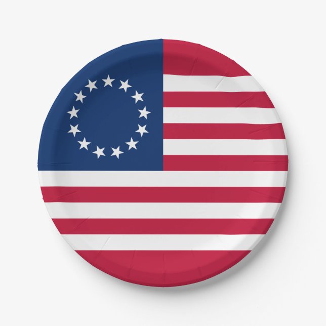 Plato De Papel Bandera estadounidense de Betsy Ross (Anverso)
