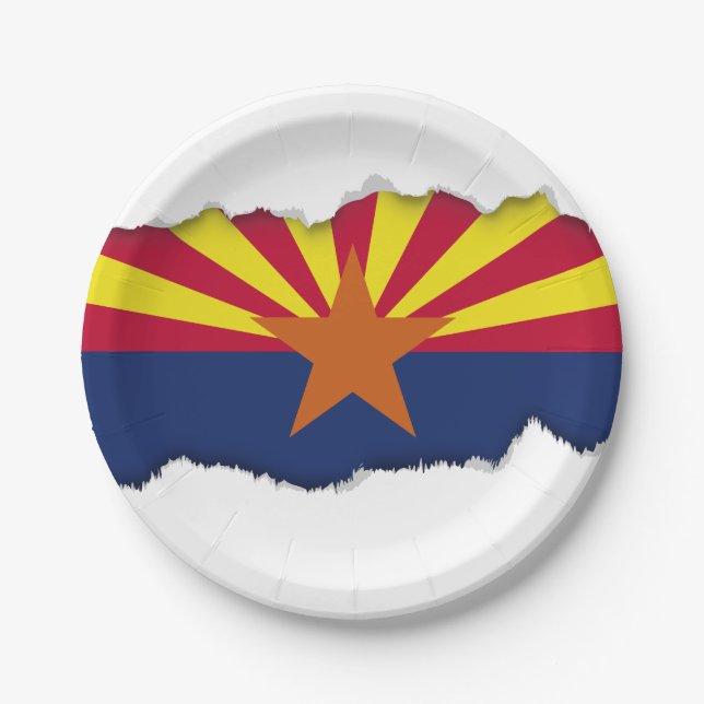 Plato De Papel Bandera Estatal de Arizona (Anverso)