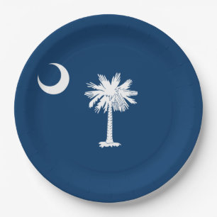 Plato De Papel Bandera Estatal de Carolina del Sur