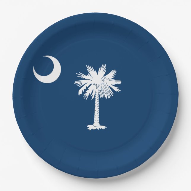 Plato De Papel Bandera Estatal de Carolina del Sur (Anverso)