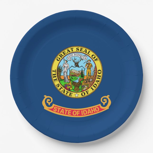Plato De Papel Bandera estatal de Idaho (Anverso)