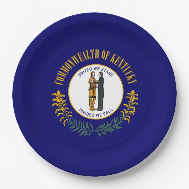 Plato De Papel Bandera Estatal de Kentucky (Anverso)
