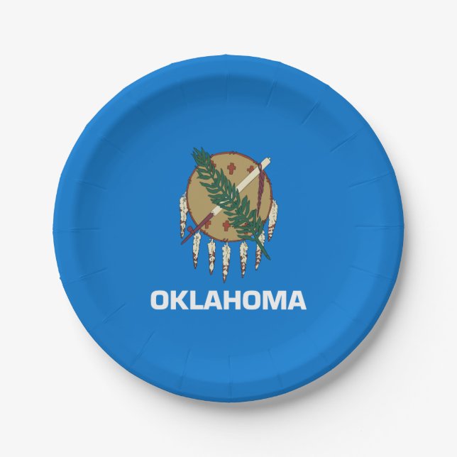 Plato De Papel Bandera estatal de Oklahoma (Anverso)