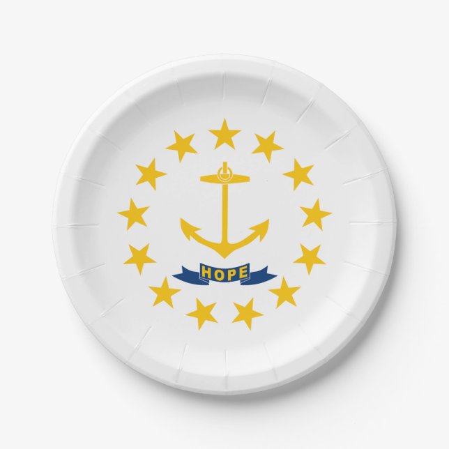 Plato De Papel Bandera estatal de Rhode Island (Anverso)