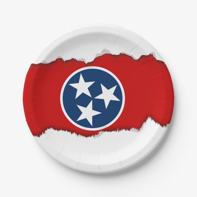 Plato De Papel Bandera Estatal Tennessee (Anverso)