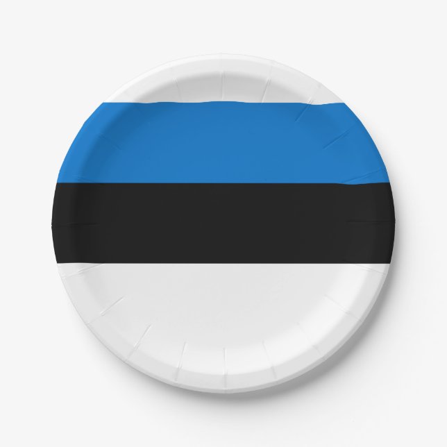 Plato De Papel Bandera estonia (Anverso)
