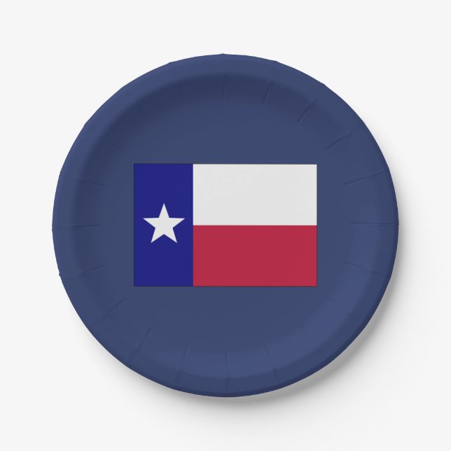 Plato De Papel Bandera Estrella de Texas (Anverso)