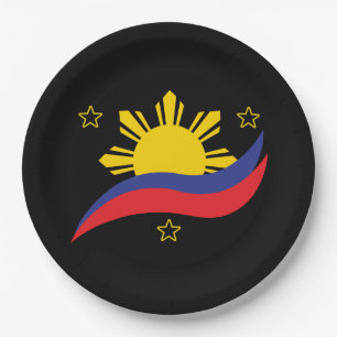 Plato De Papel Bandera filipina de Pinoy de Filipinas