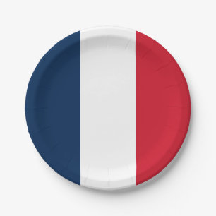 Plato De Papel Bandera francesa
