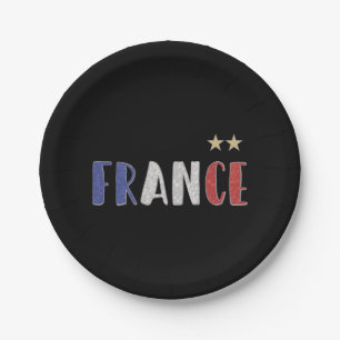 Plato De Papel Bandera francesa de la camiseta de hinchas de fútb