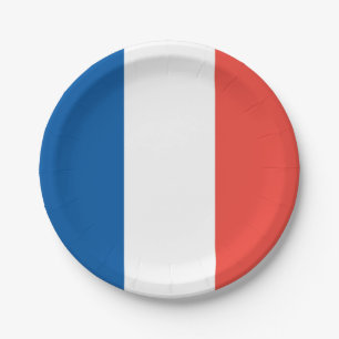 Plato De Papel Bandera francesa: Fiesta del Día de la Bastilla T