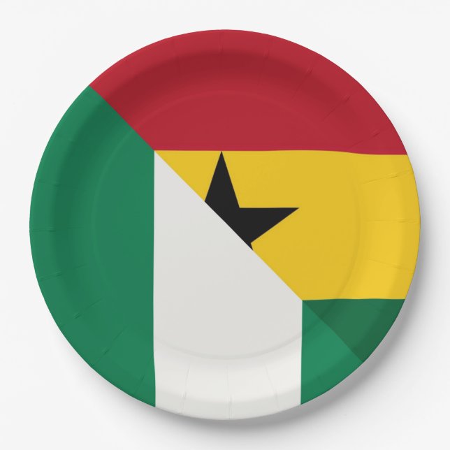 Plato De Papel Bandera ghanesa nigeriana Nigeria Ghana Naija (Anverso)