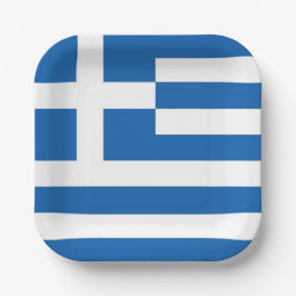 Plato De Papel Bandera griega Grecia Libro blanco azul