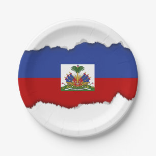 Plato De Papel Bandera haitiana clásica