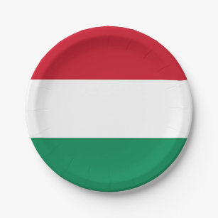 Plato De Papel Bandera húngara y Hungría - fiesta, cumpleaños/dep