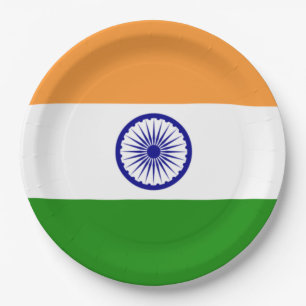 Plato De Papel Bandera india (India) (país del Asia meridional) (