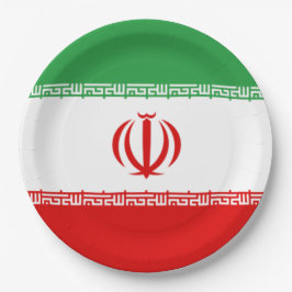 Plato De Papel Bandera iraní (Irán) (persa)