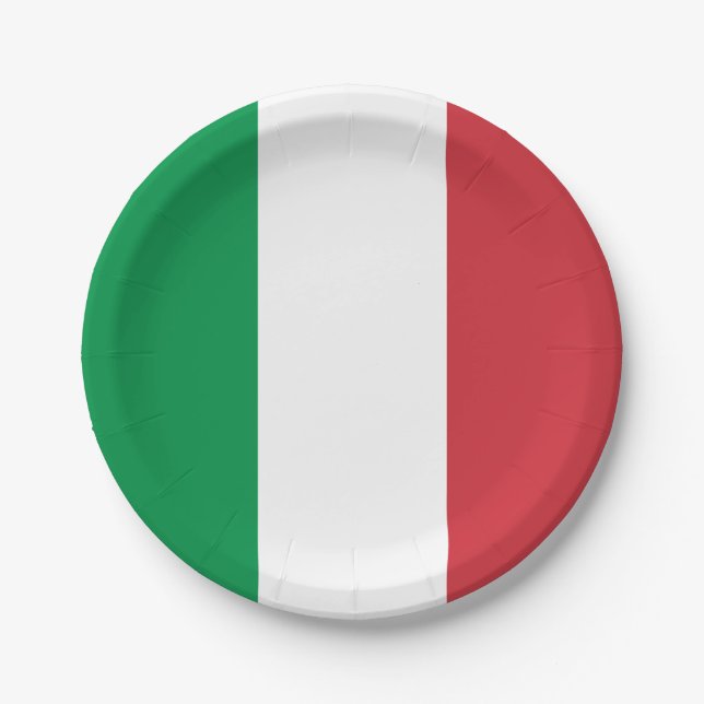 Plato De Papel Bandera italiana (Anverso)