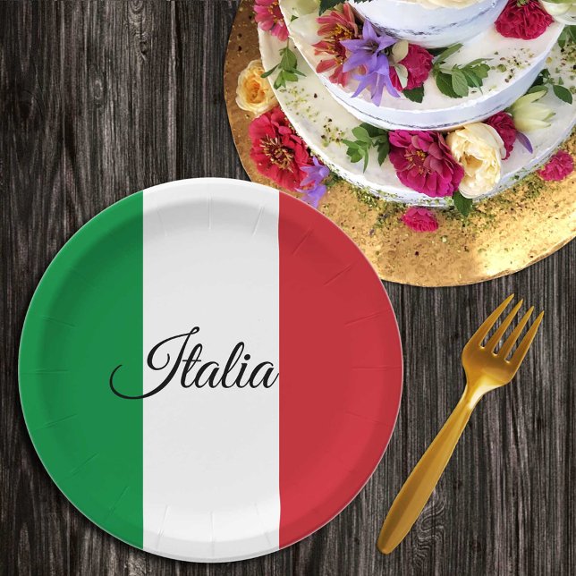 Plato De Papel Bandera italiana e Italia - fiesta, cumpleaños/dep (Subido por el creador)