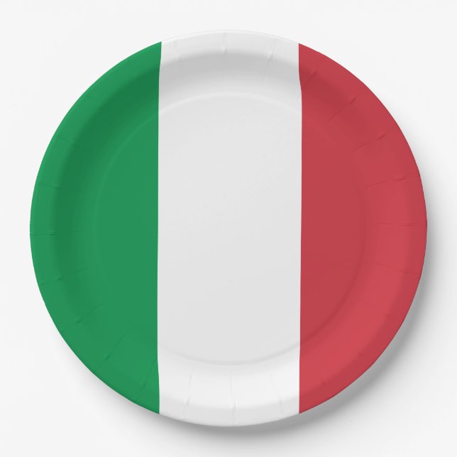 Plato De Papel Bandera italiana (Italia) (Anverso)