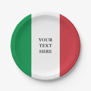 Plato De Papel Bandera italiana personalizado placas fiestas de p