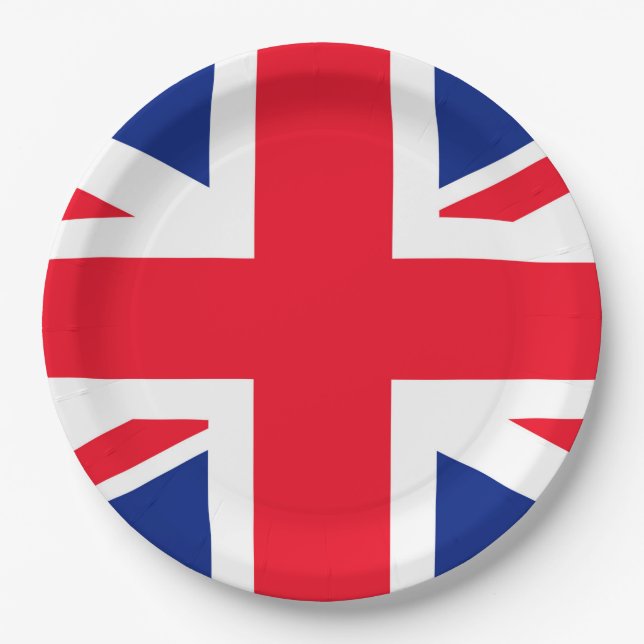 Plato De Papel Bandera Jack Union del Reino Unido (Anverso)