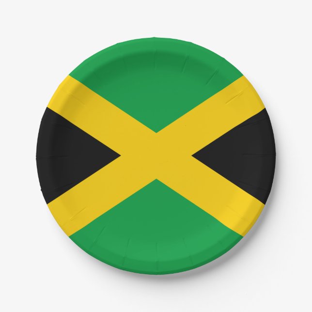 Plato De Papel Bandera jamaicana (Anverso)