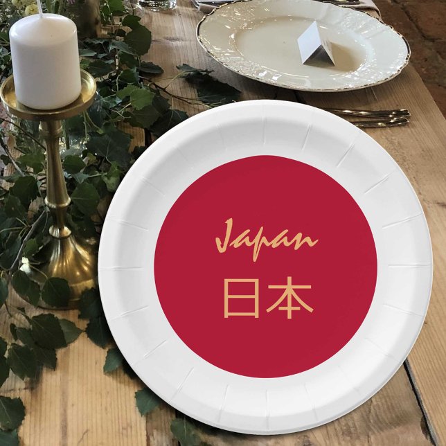 Plato De Papel Bandera japonesa, fiesta japonés, patriotas/日 depo (Subido por el creador)