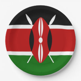 Plato De Papel Bandera keniana (Kenya)